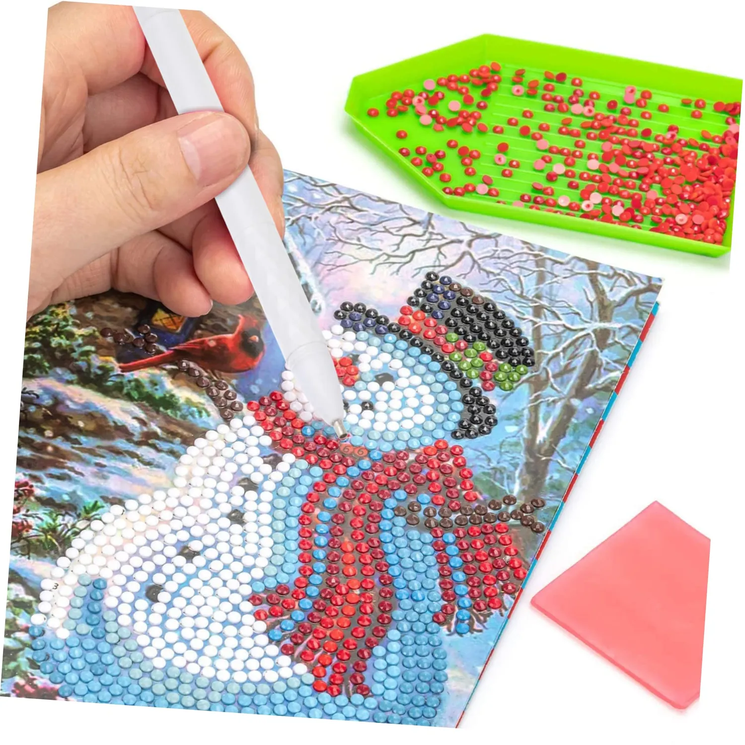 Angoily penna luminosa diamond painting 1 pz con luce strass