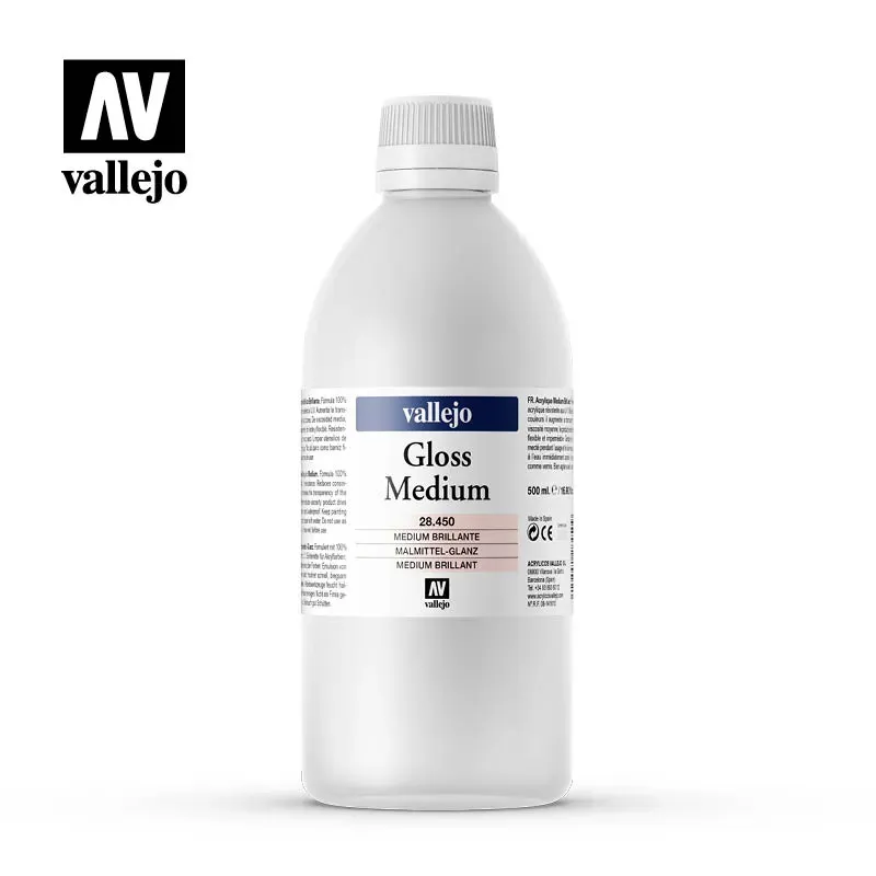 Vallejo 28450 Gloss Medium Acrilico 500 ml Lucido
