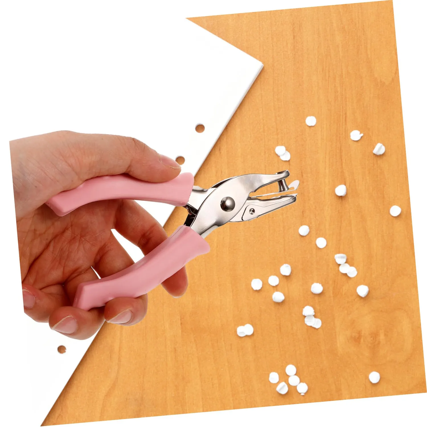 Angoily perforatore singolo rosa per carta e cartoncino