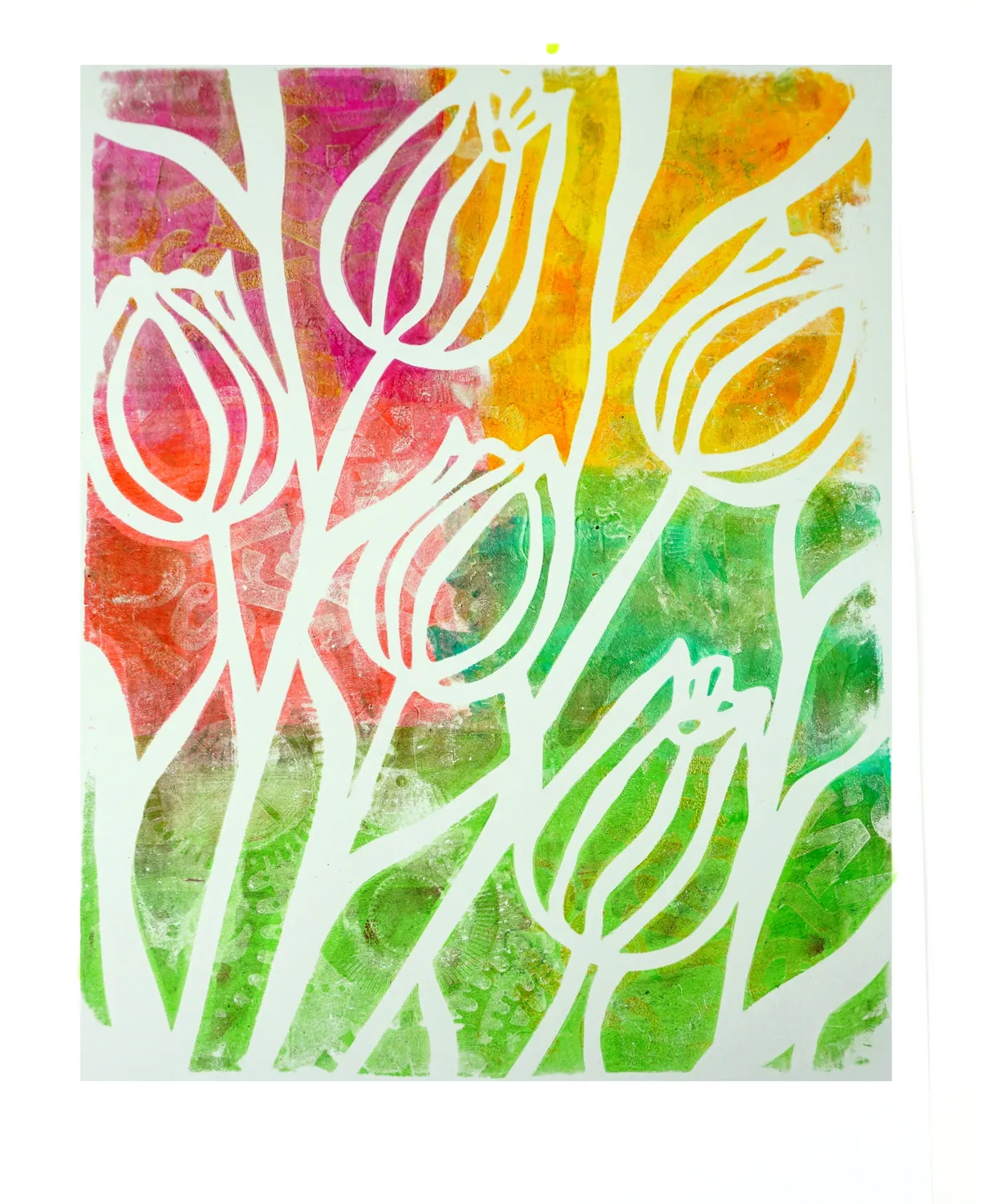 Gelli Arts Tulip 8x10 stencil tulipani primaverili