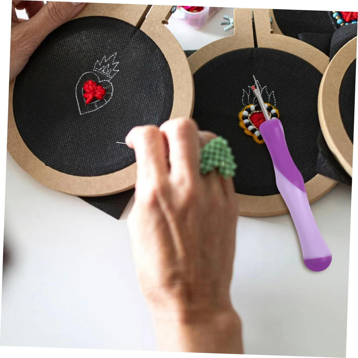 Angoily Scucitore Cucito 2 Pezzi Manico Viola Affilato