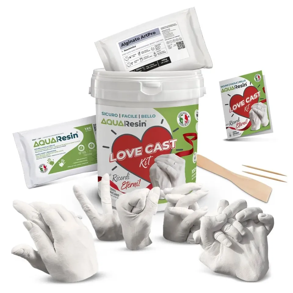 Reschimica Love Cast Kit Calco Mani Coppia Famiglia Alginato Gesso