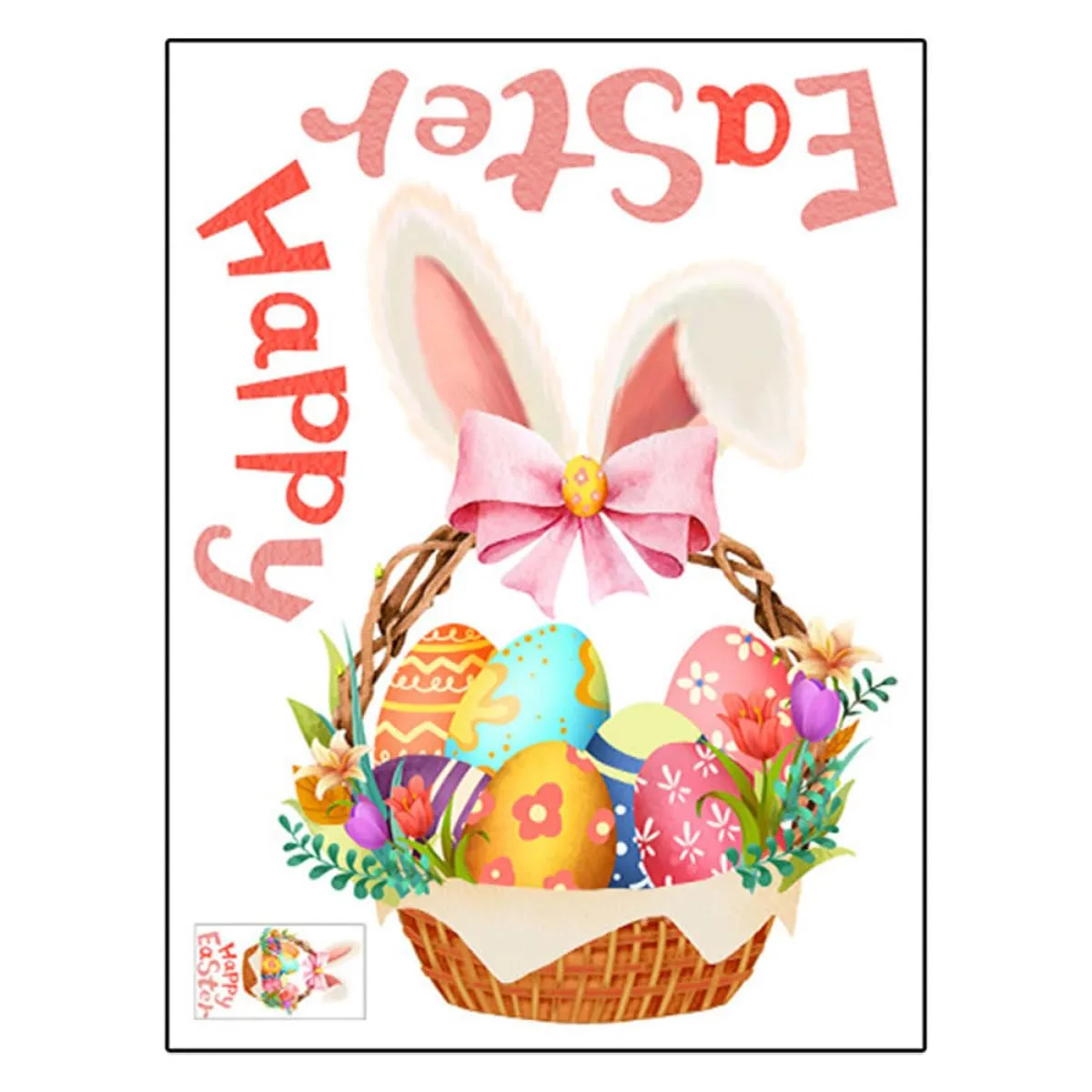 Angoily Vetrofanie Pasqua Coniglio Adesivi Finestre PVC