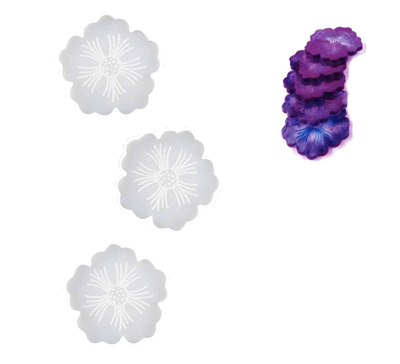 Naturesin Set 3 stampi silicone sottobicchieri fiore 12 cm