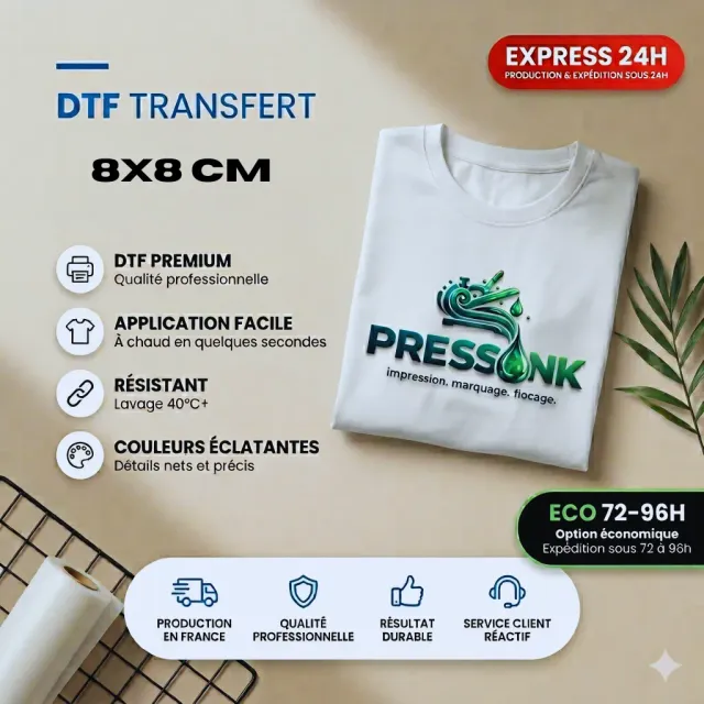 Pressink Coeur 8x8 transfer DTF express 20 pezzi