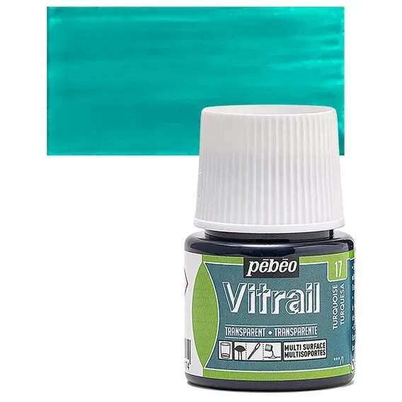 Pebeo Vitrail 17 Smalto Trasparente Turchese 45ml coprente