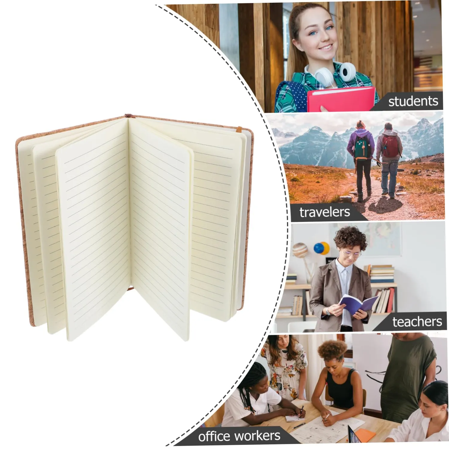 Angoily Quaderno Pelle PU con Fascia Elegante a Righe