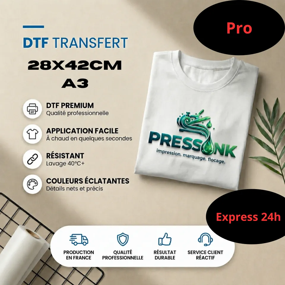 Pressink Pro transfer DTF A3 28x42 cm colori vivaci