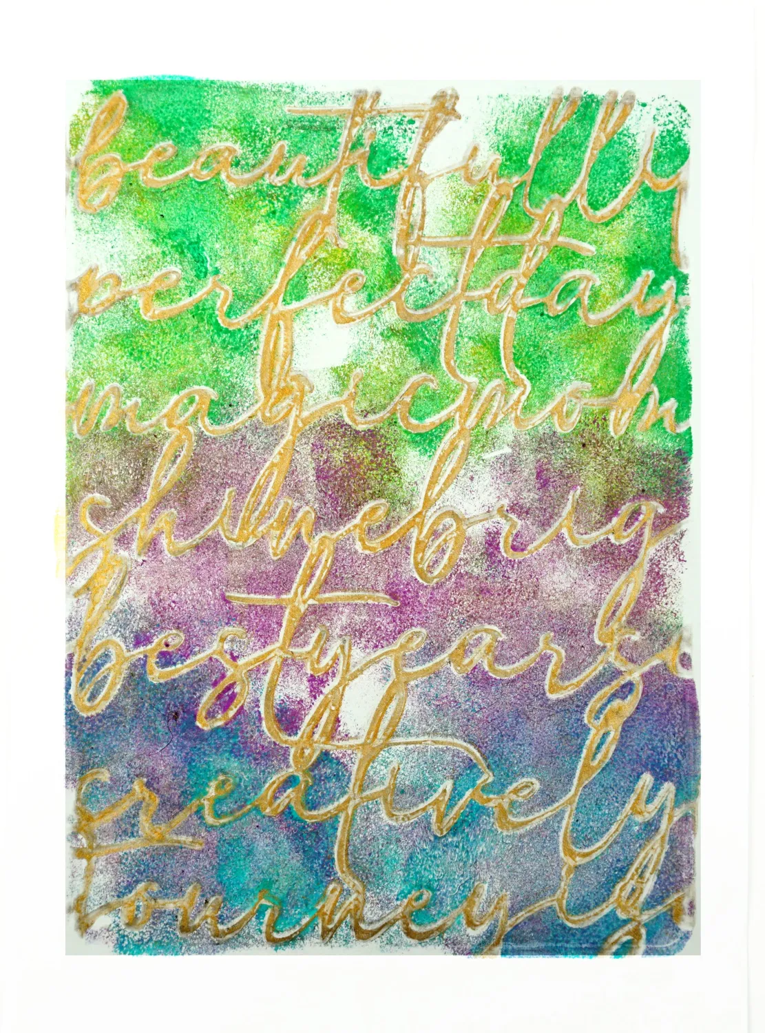 Gelli Arts Script 5x7 stencil scritte per gel printing