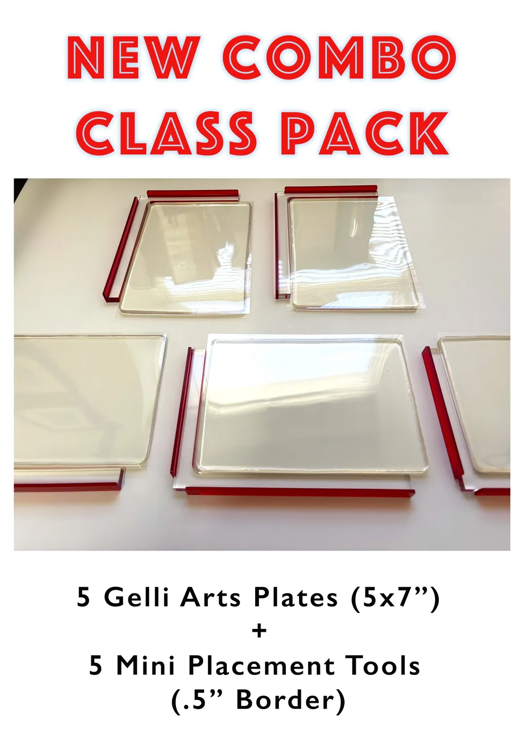 Gelli Arts Class Pack 5 piani gel 13x18 cm + 5 dime