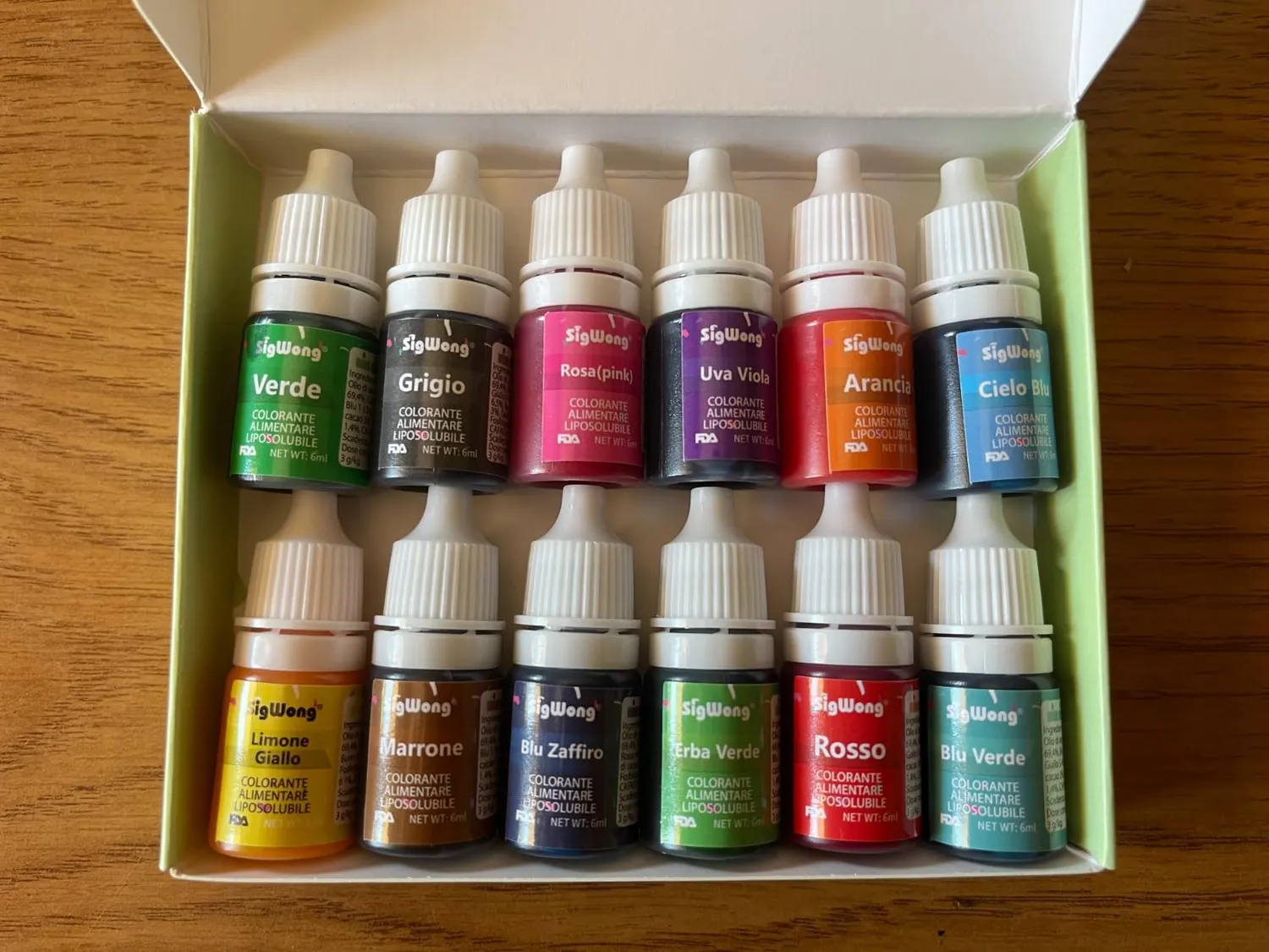 Sigwong Coloranti Alimentari Cioccolato 12x6ml liposolubili