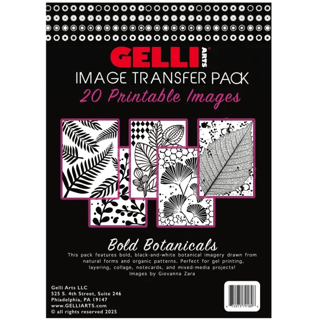 Gelli Arts Bold Botanicals carte transfer 13x18 20 fogli