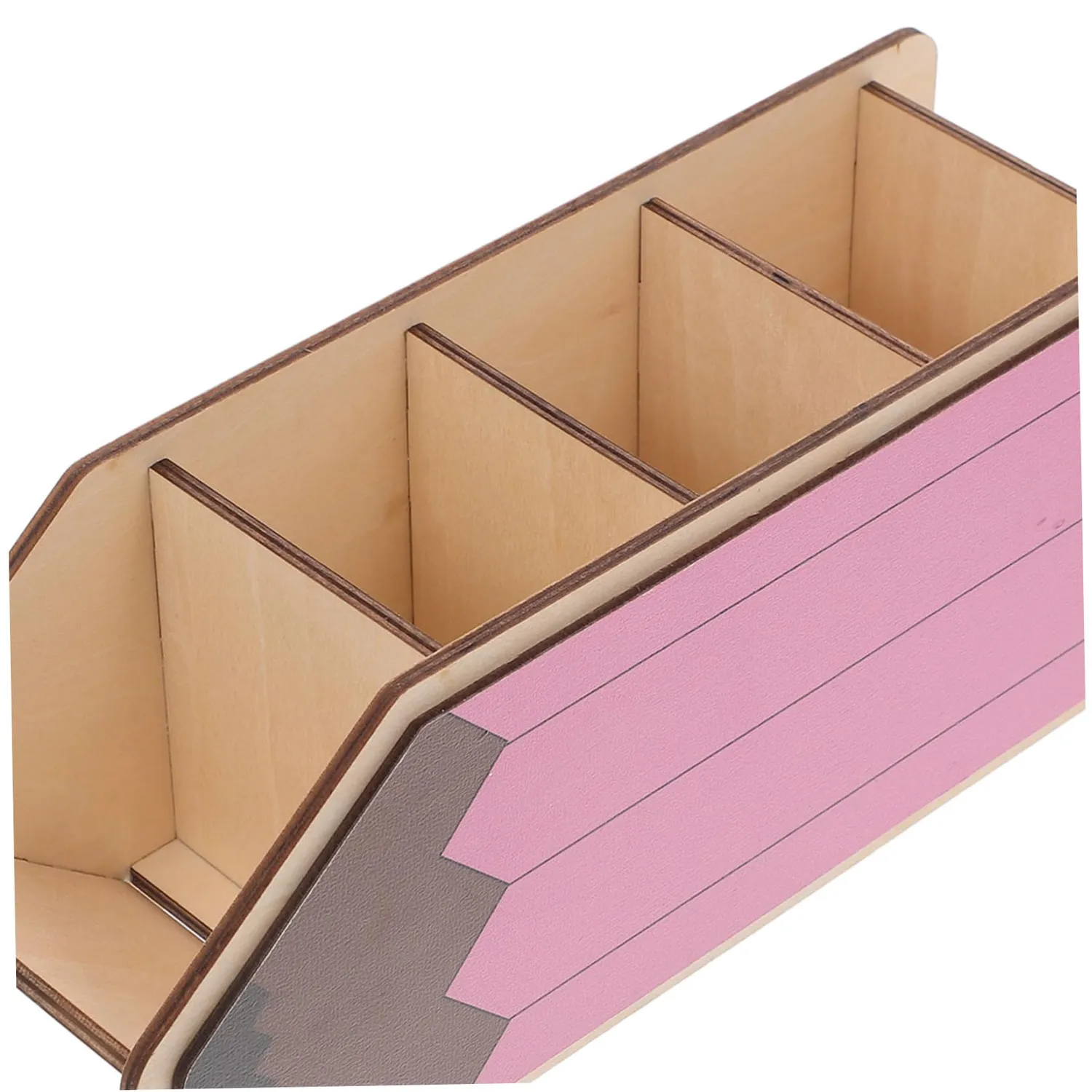 Angoily Portapenne Legno Rosa a Matita per Scrivania