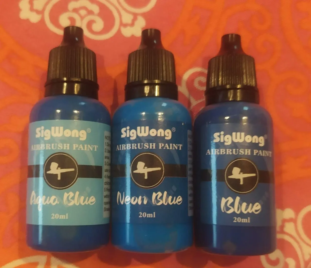 Sigwong Set 26 Colori Acrilici per Aerografo 20ml metallizzati