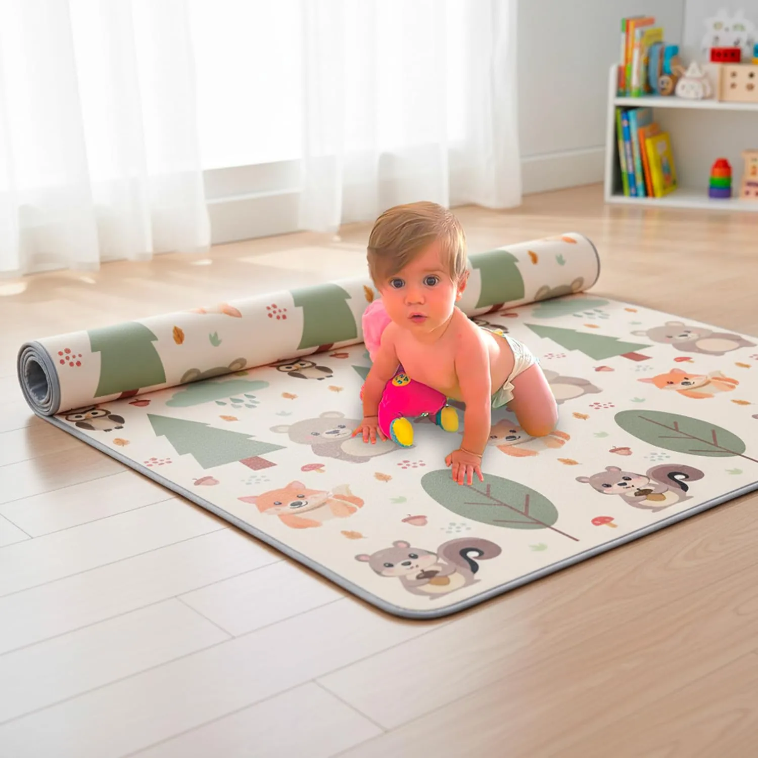 GIODICART Tappeto Gioco Bambini Bosco 200x150 cm 10 mm