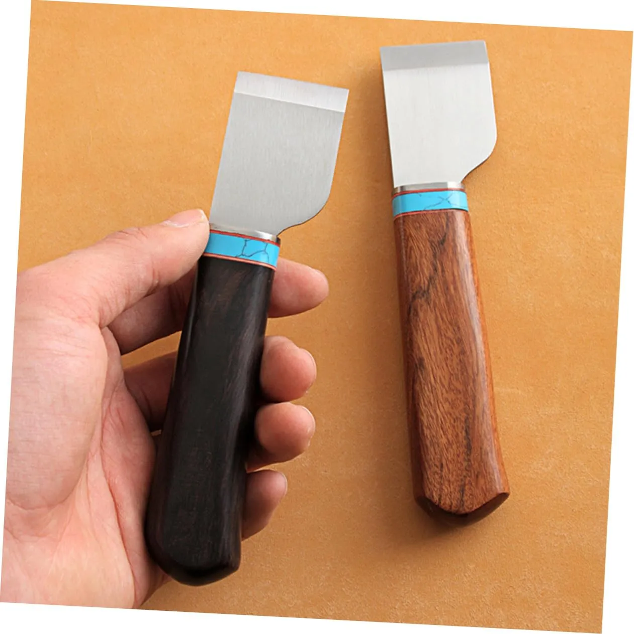 Angoily coltello per pelle marrone 1 pz lama affilata