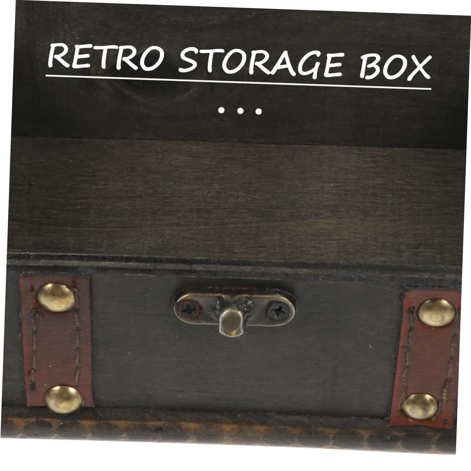 Angoily Scatola Portagioie Legno Vintage Grigio Serratura