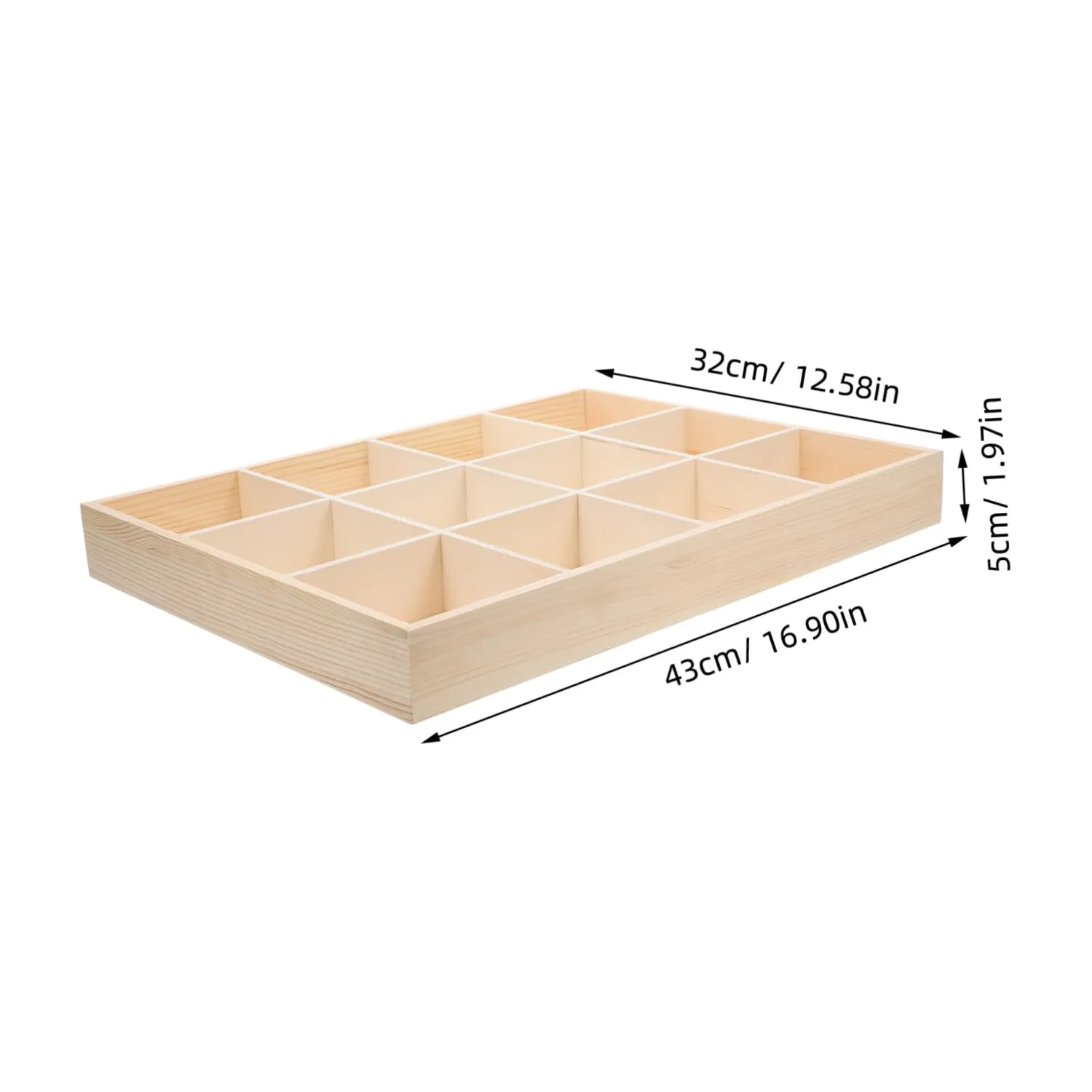 Angoily organizer tavolo legno scomparti multipli naturale
