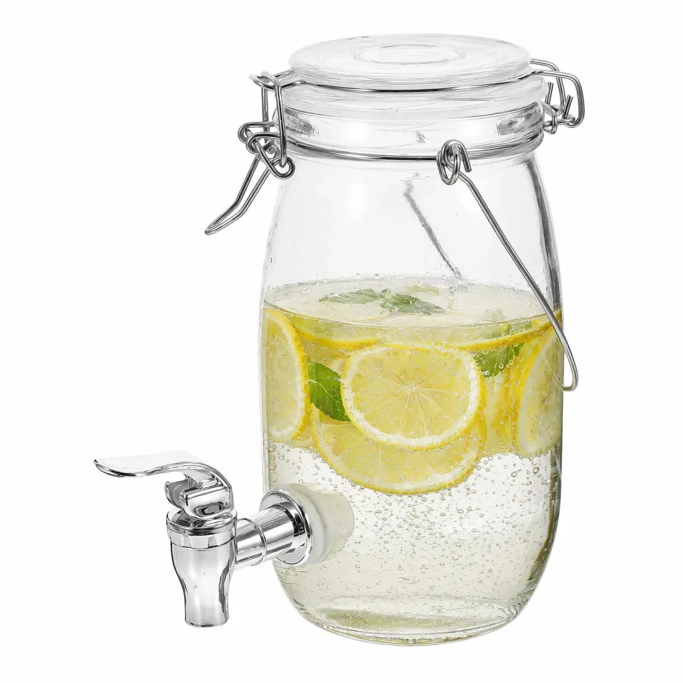 Angoily dispenser bevande vetro 1 l con rubinetto trasparente