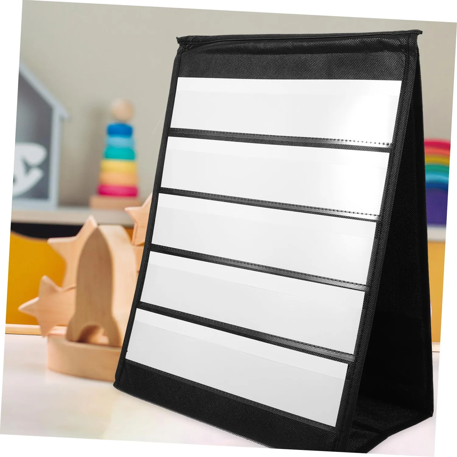 Angoily Espositore Triangolare Nero Cartoline 43x32x20 cm