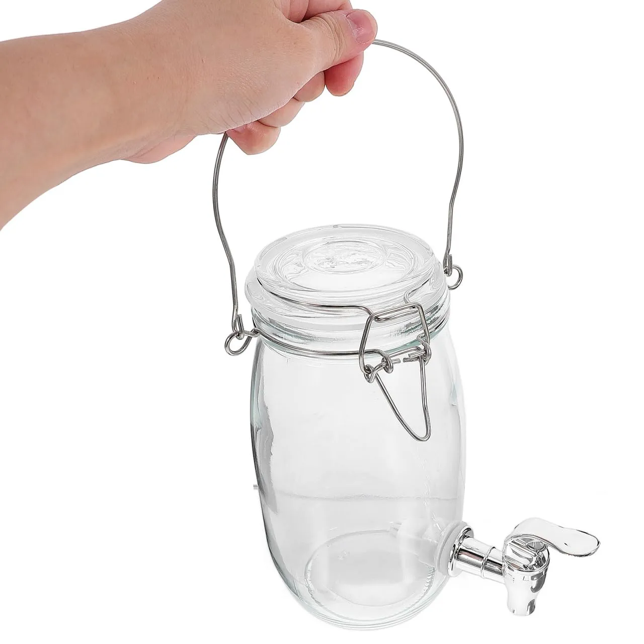Angoily dispenser bevande vetro 1 l con rubinetto trasparente