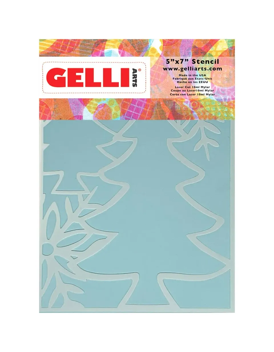 Gelli Arts Holiday Trees stencil natale 13x18 Giovanna Zara