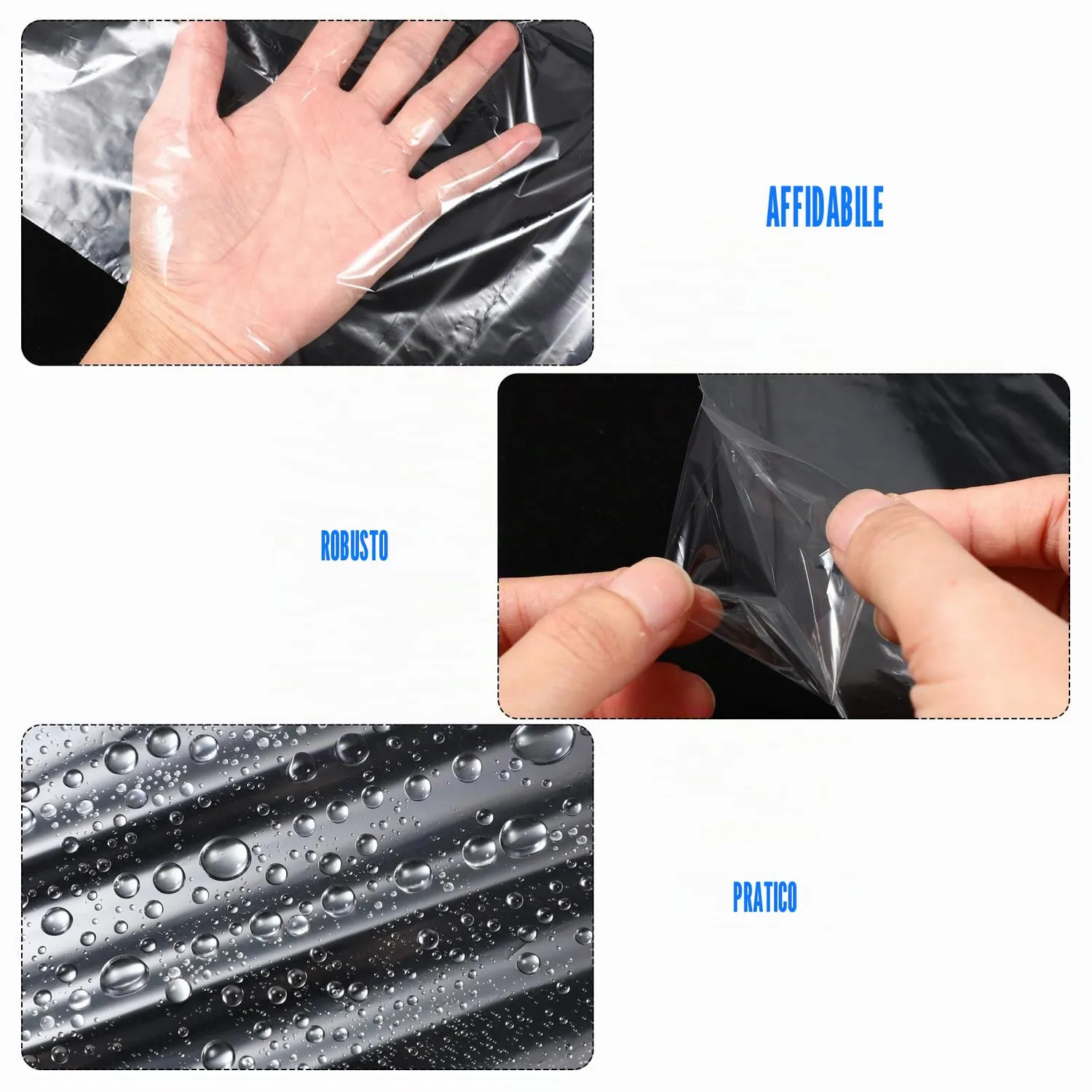 Angoily Copriabiti sacchetti trasparenti 50 pezzi 60x100 cm