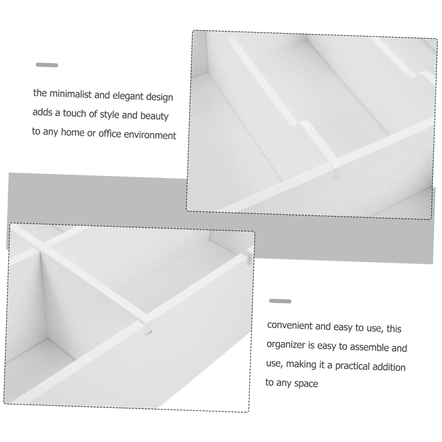 Angoily organizer contanti PVC vassoio cassa multiuso bianco