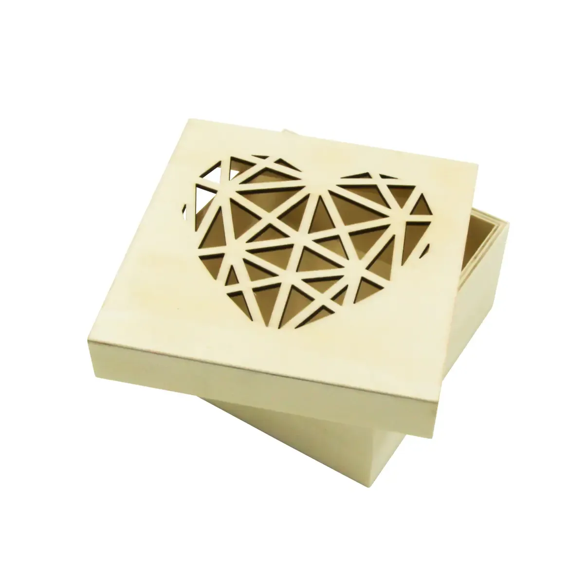 Naturesin scatola legno cuore origami laser 11,3 cm