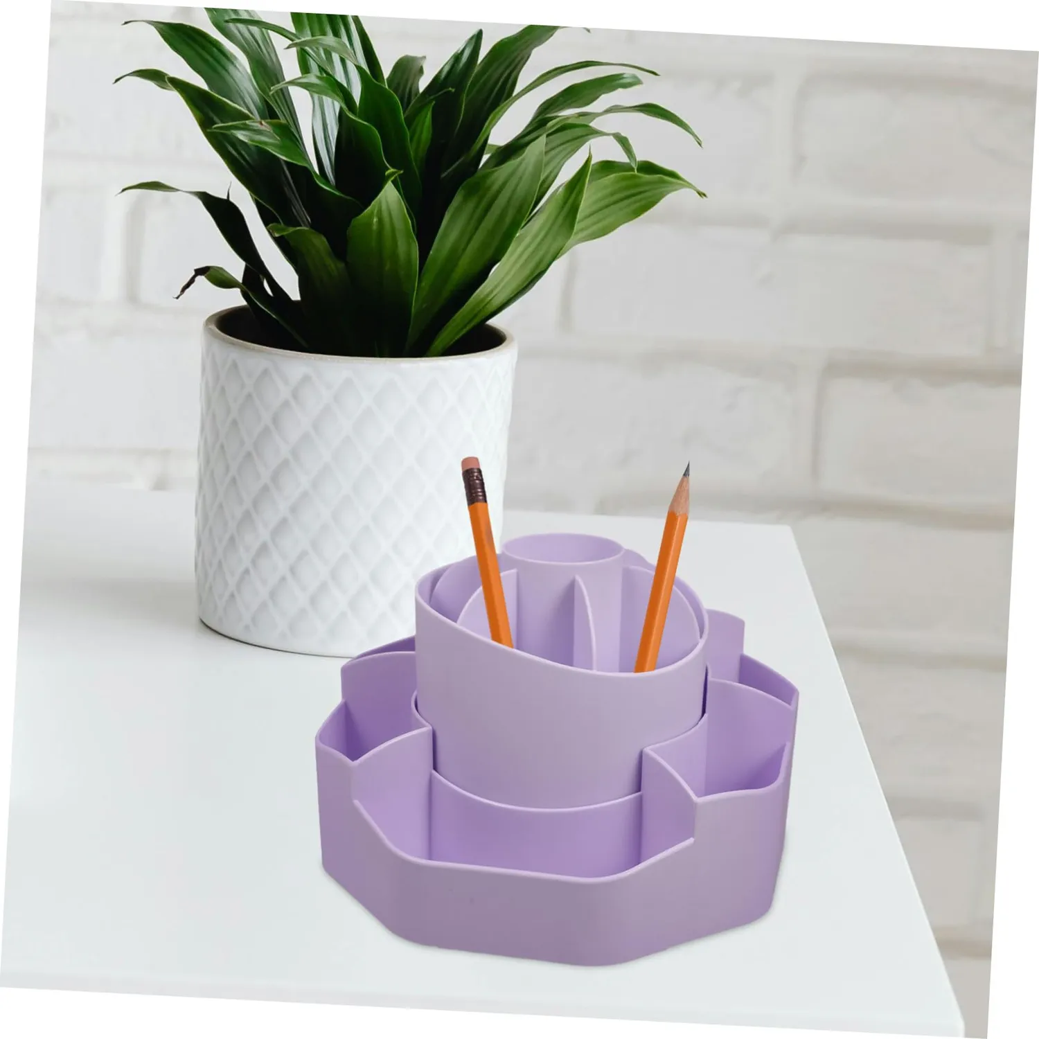 Angoily Portapenne Girevole Scrivania Viola Organizer