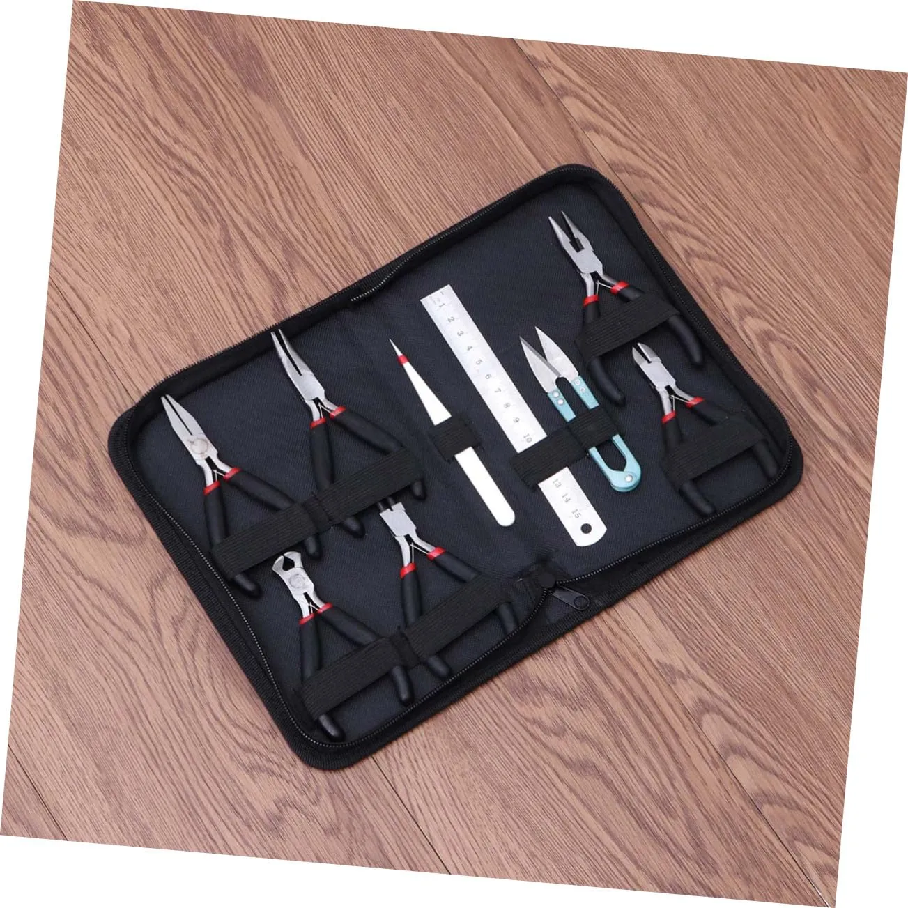 Angoily set mini pinze gioielli 9 pezzi in acciaio con astuccio