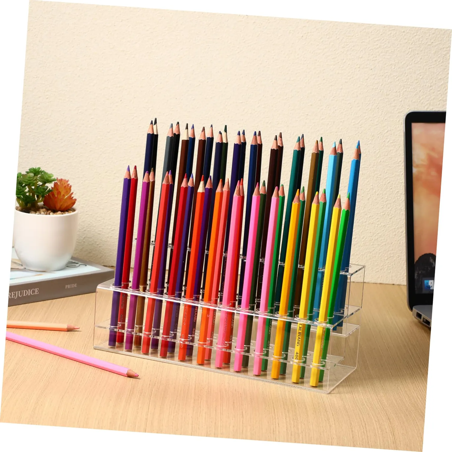 Angoily Organizer Portapenne Acrilico 48 Posti Trasparente
