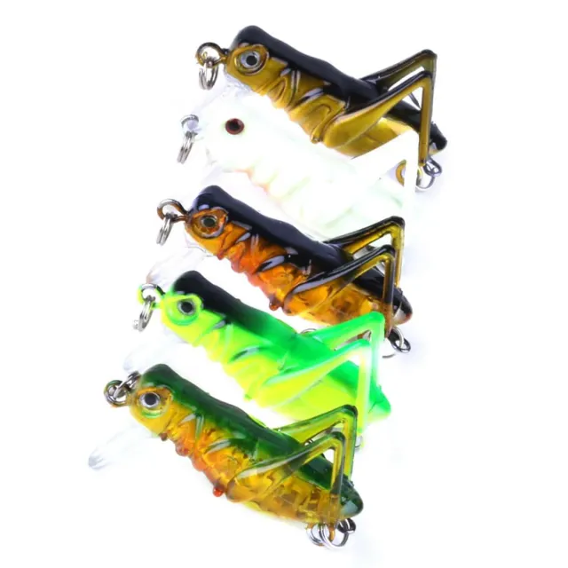 Angoily Esche Pesca Cavalletta 5 Pezzi Plastica Assortite