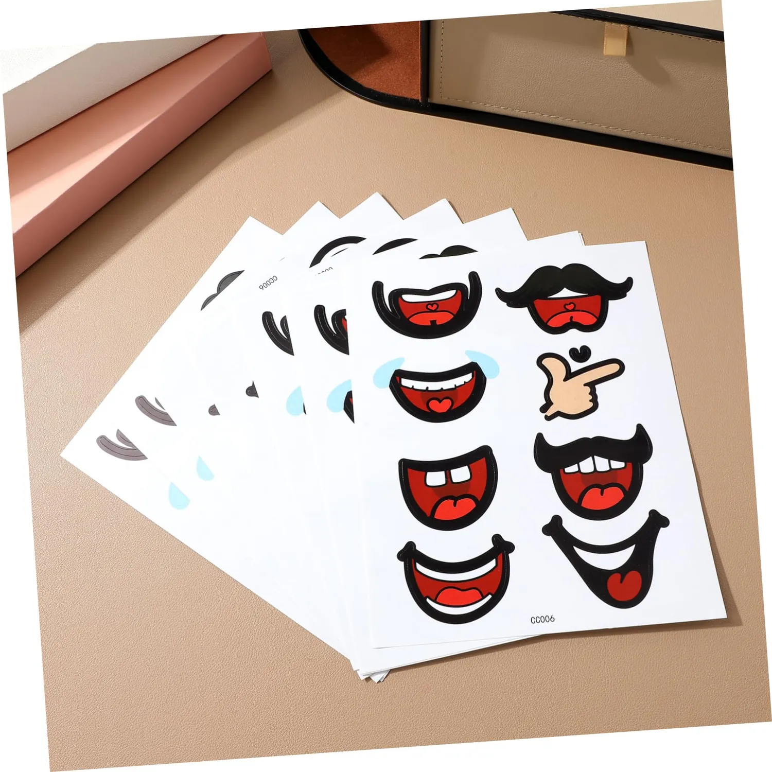 Angoily Adesivi bocca cartoon 10 fogli per bambole DIY
