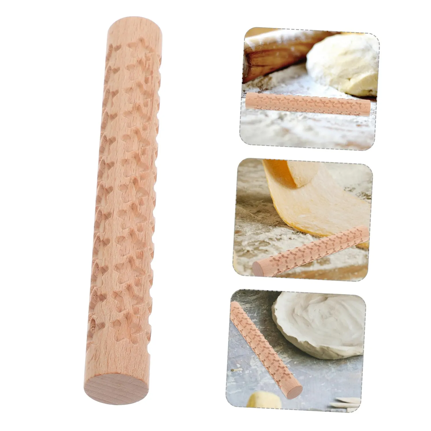 Angoily Mattarello in Legno Stella per Biscotti e Pasta