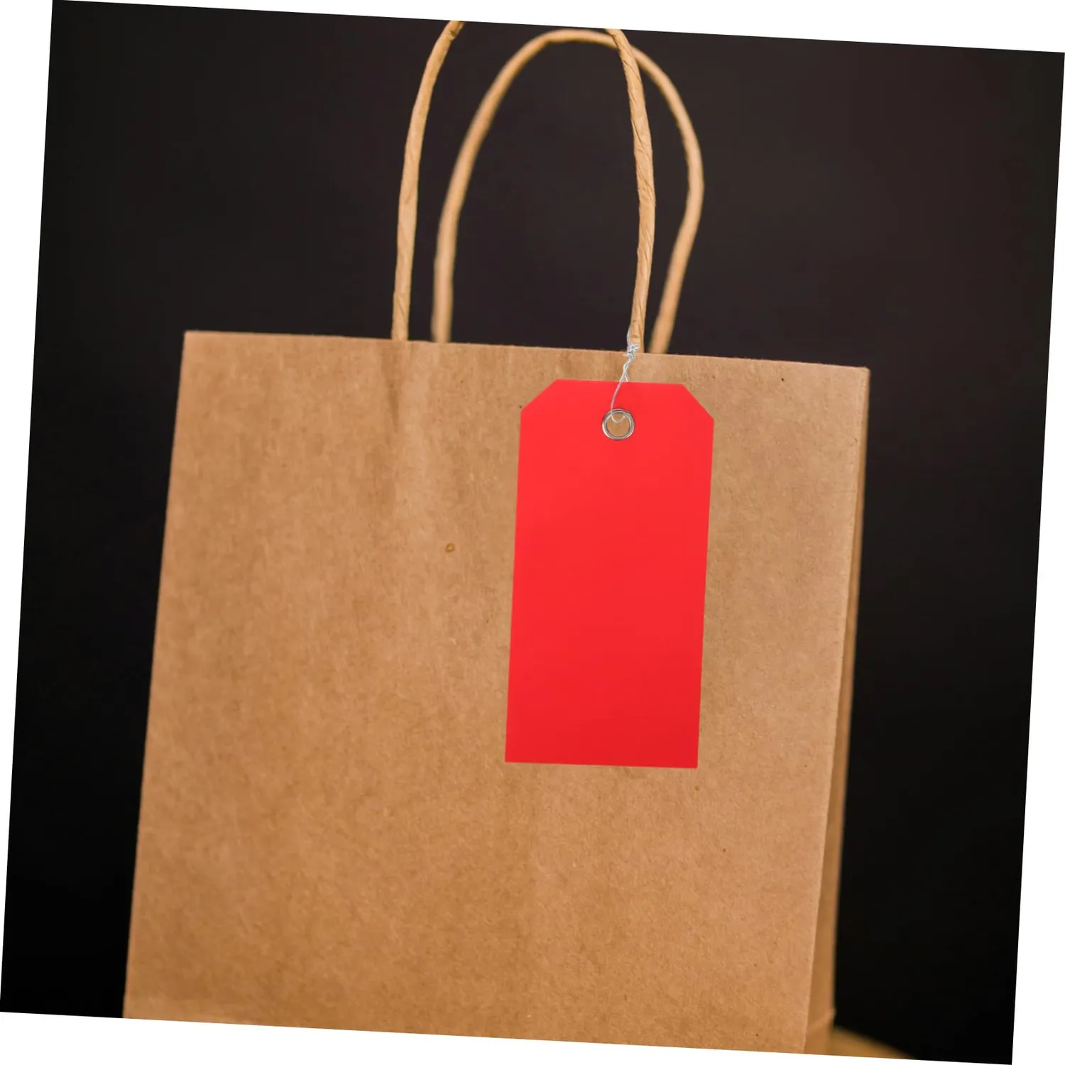 Angoily etichette bagagli plastica rosse 100 pezzi con filo
