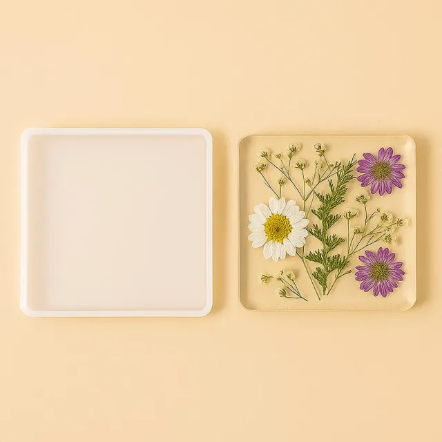 Naturesin Stampo Quadrato stampo silicone 8,4 cm resina