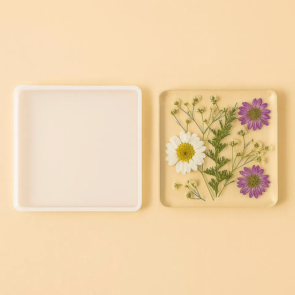 Naturesin Stampo Quadrato stampo silicone 8,4 cm resina