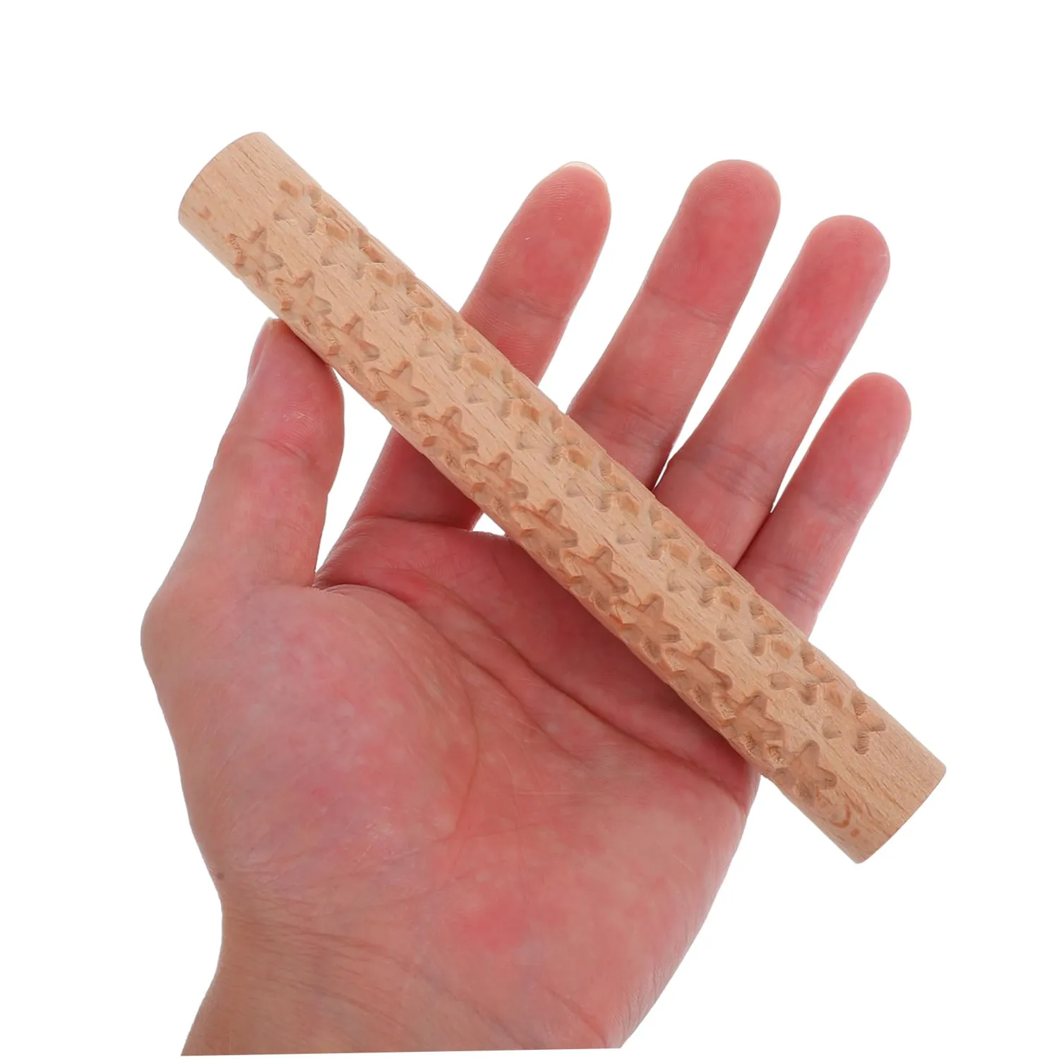 Angoily Mattarello in Legno Stella per Biscotti e Pasta