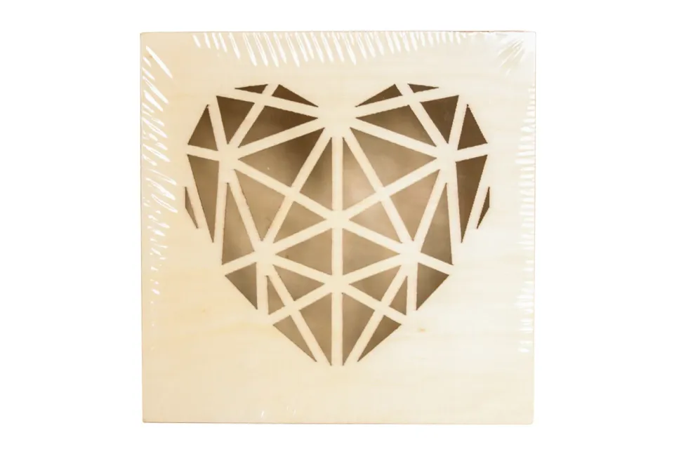 Naturesin scatola legno cuore origami laser 11,3 cm