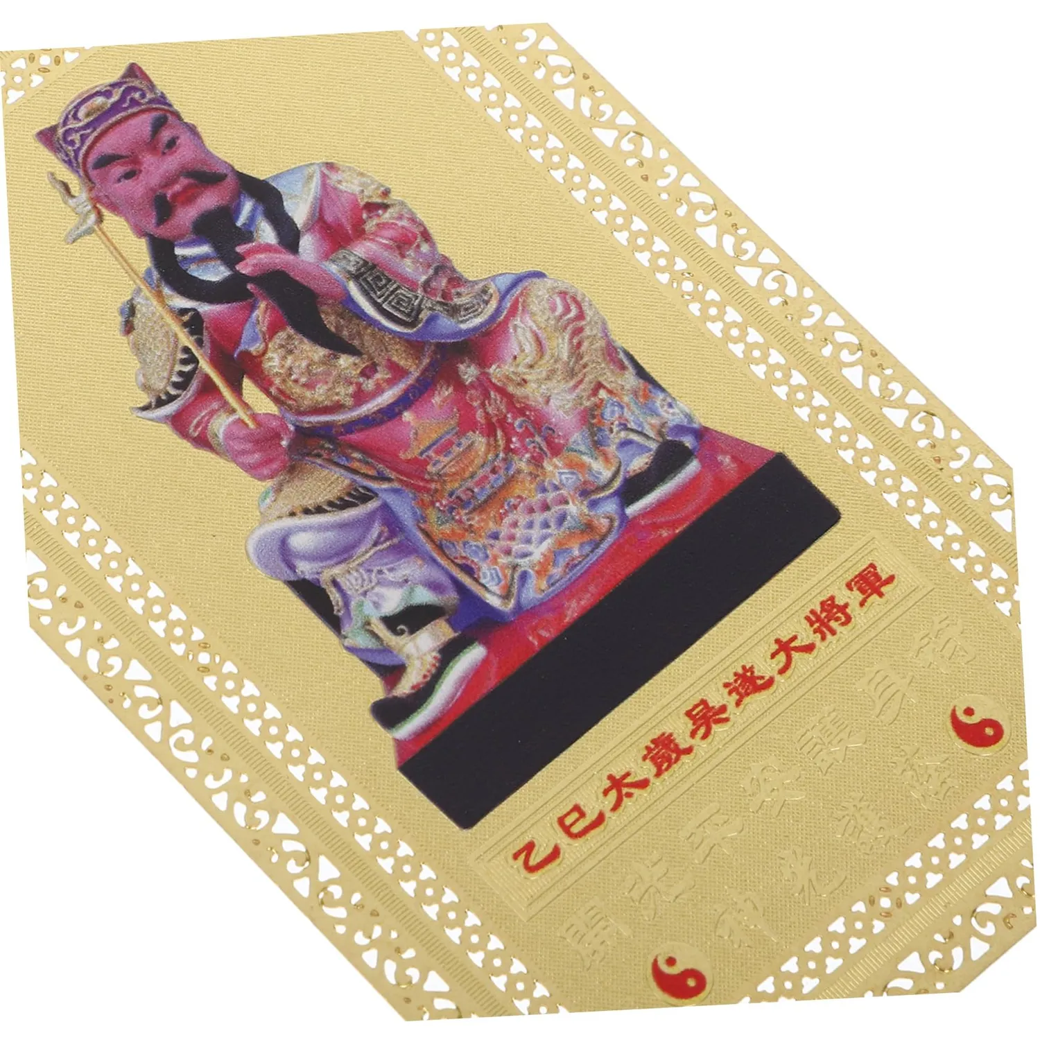 Angoily Tai Sui amuleto cinese carta ottone dorato portafoglio