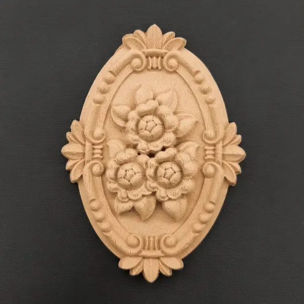 Deco Foam 2098 fiore ovale legno intagliato 12x9 cm