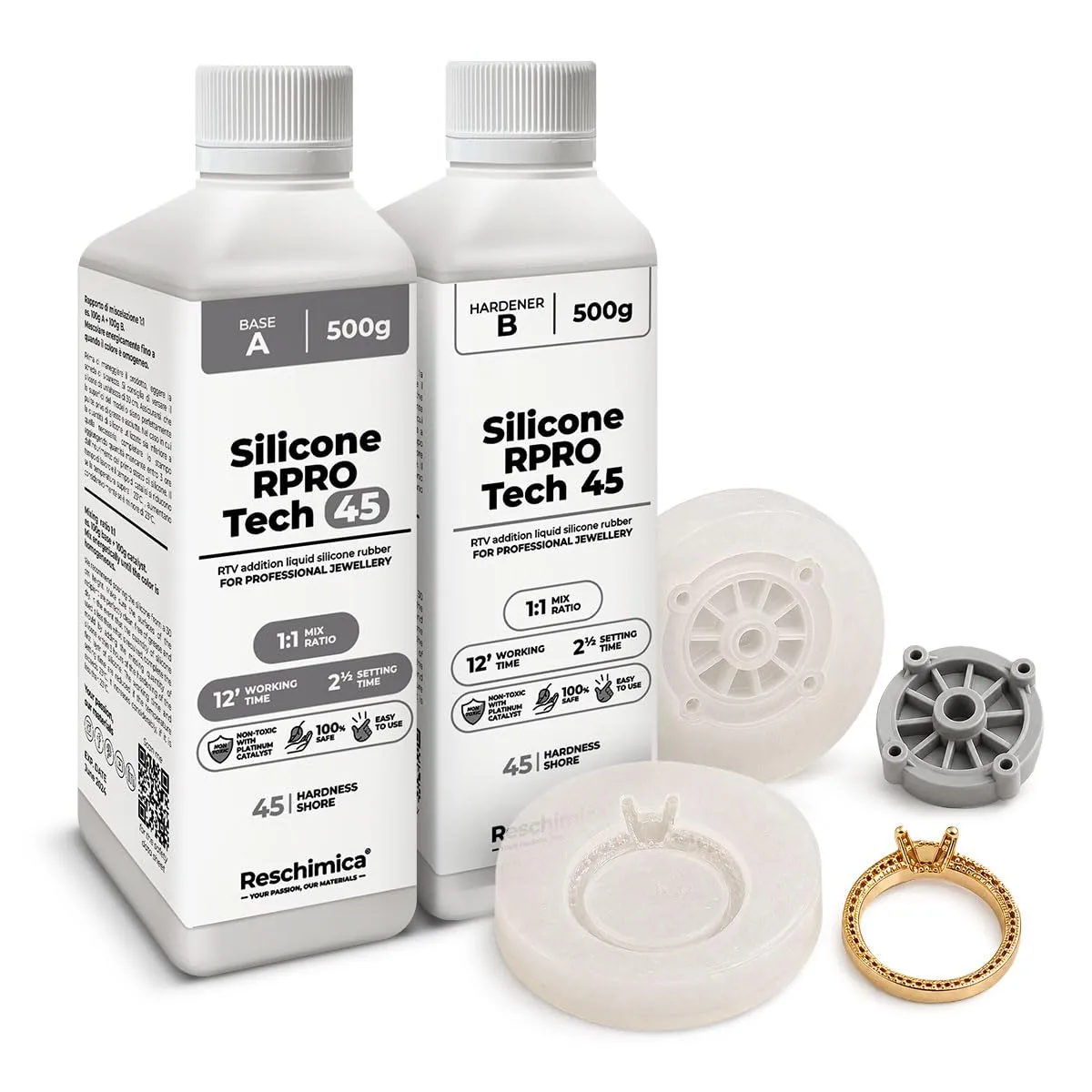 Reschimica R Pro Tech 45 gomma siliconica stampi 500 gr traslucida