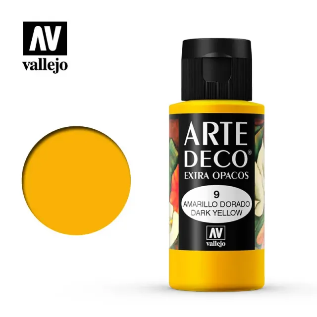 Vallejo Arte Deco 009 colore acrilico giallo scuro 60 ml coprente