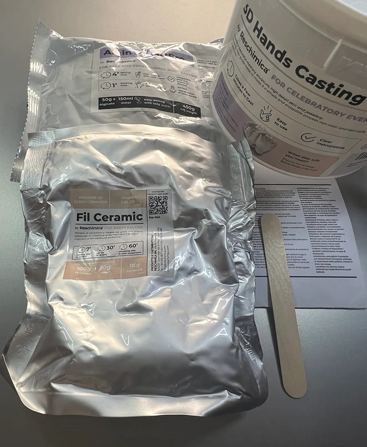 Reschimica Love Cast Kit Calco Mani Coppia Famiglia Alginato Gesso