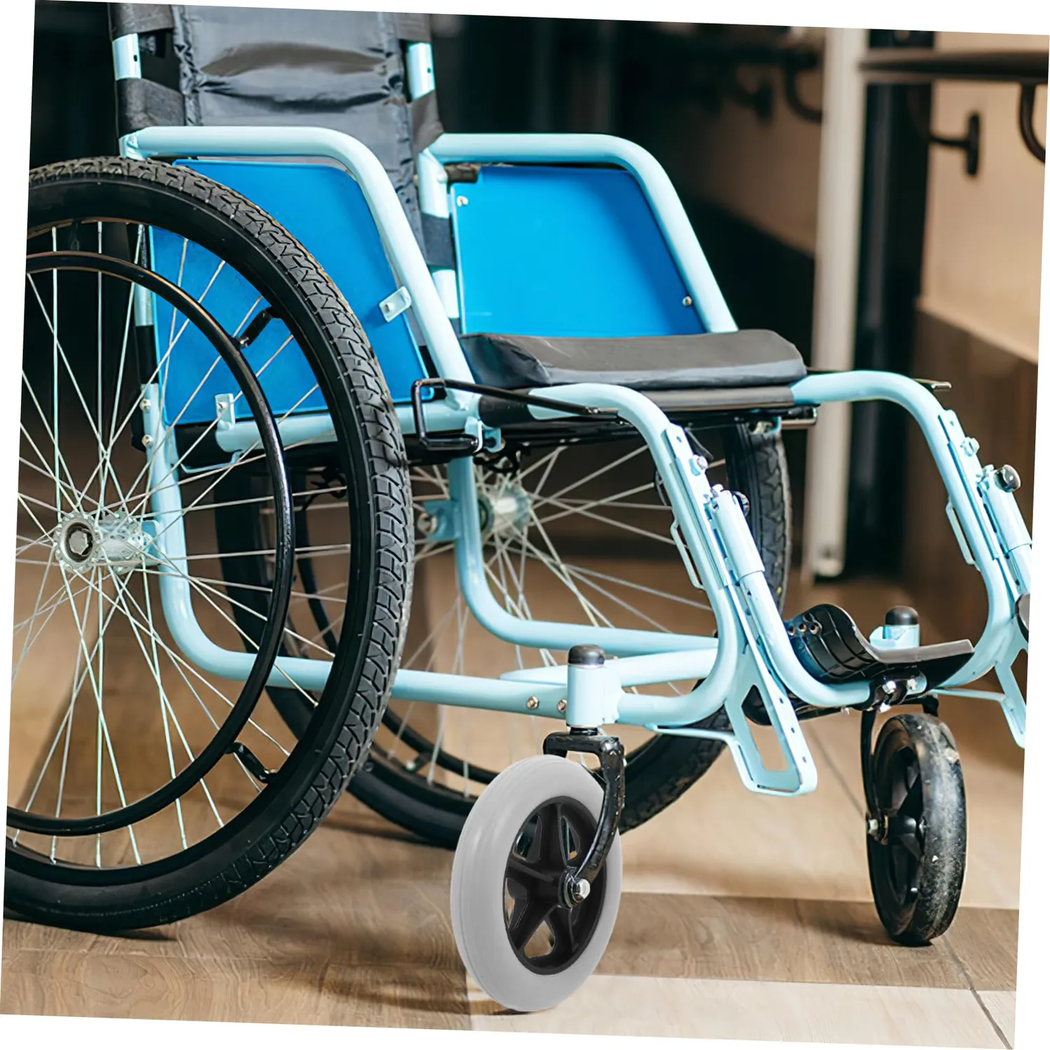 Angoily ruote anteriori sedia a rotelle PVC 2 pezzi grigio