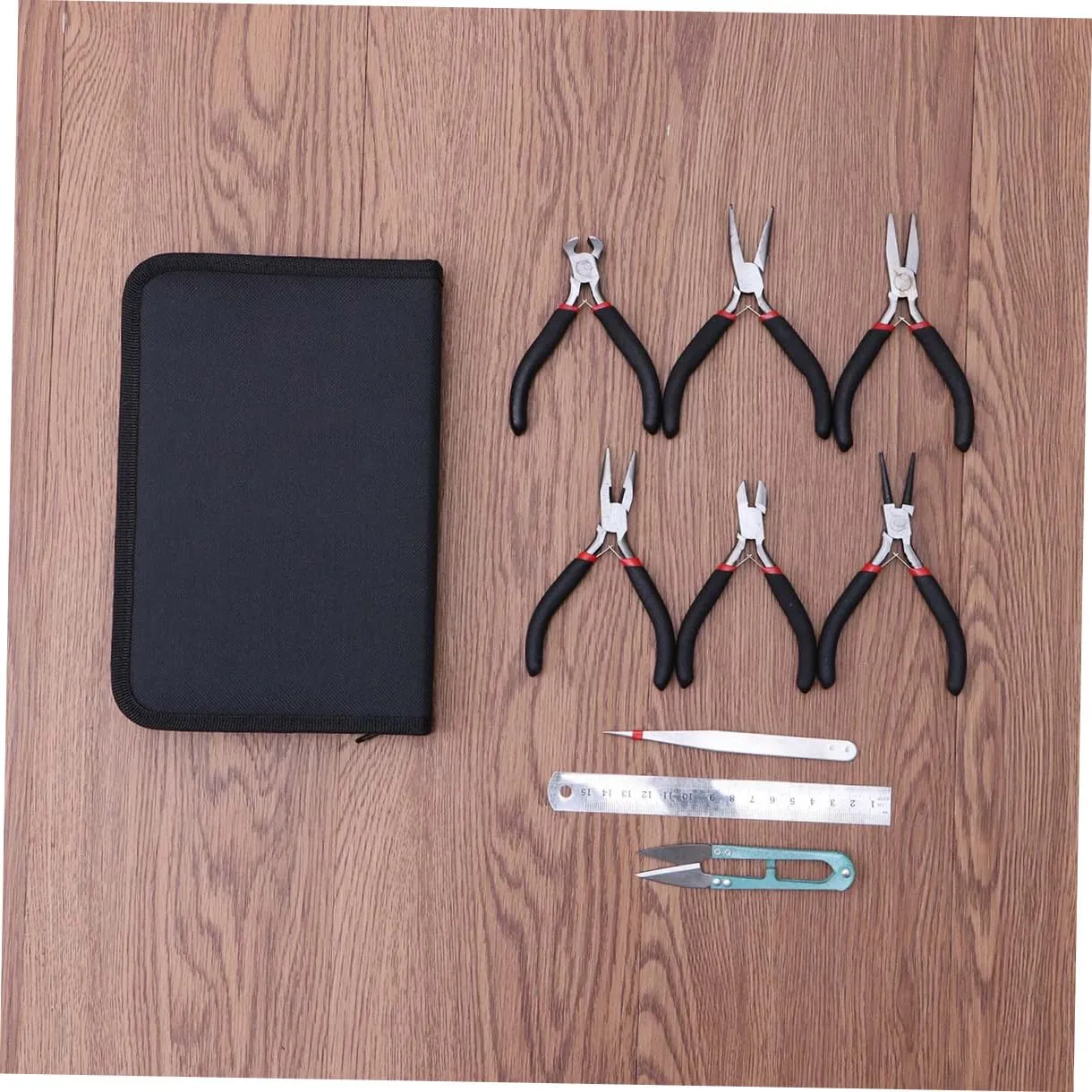 Angoily set mini pinze gioielli 9 pezzi in acciaio con astuccio