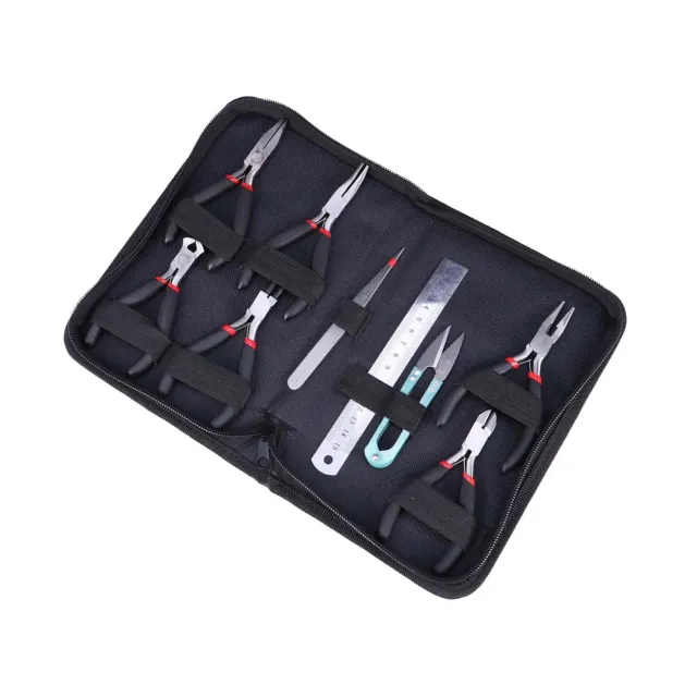 Angoily set mini pinze gioielli 9 pezzi in acciaio con astuccio