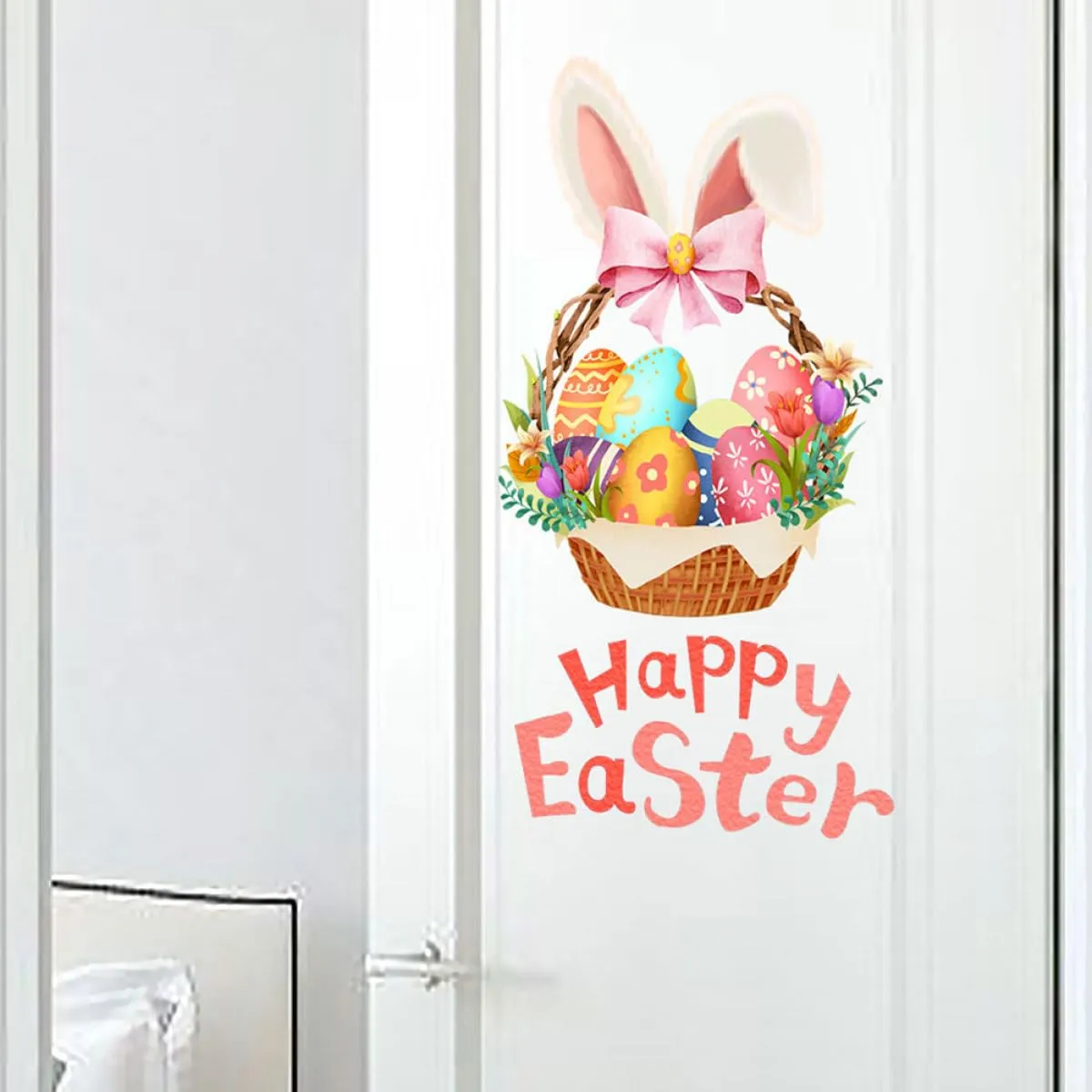 Angoily Vetrofanie Pasqua Coniglio Adesivi Finestre PVC