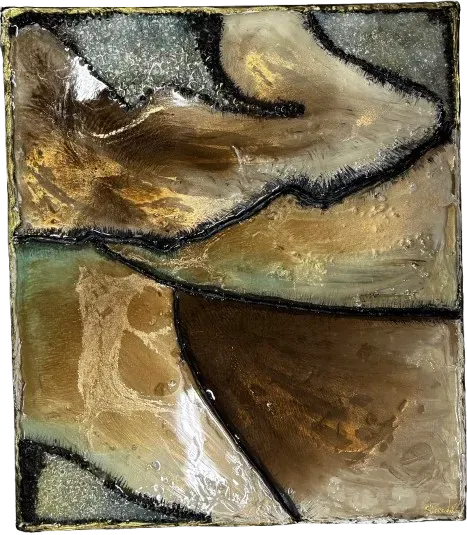 Deco Foam quadro astratto 60x70cm beige-marrone moderno